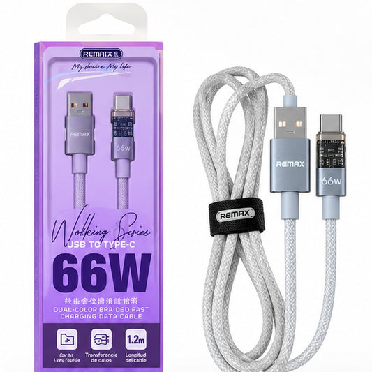 Cable REMAX RC-C161 blanco trenzado con caja lila