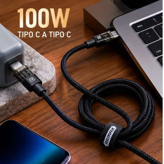 Cable REMAX RC-C162 USB-C a USB-C ambientado