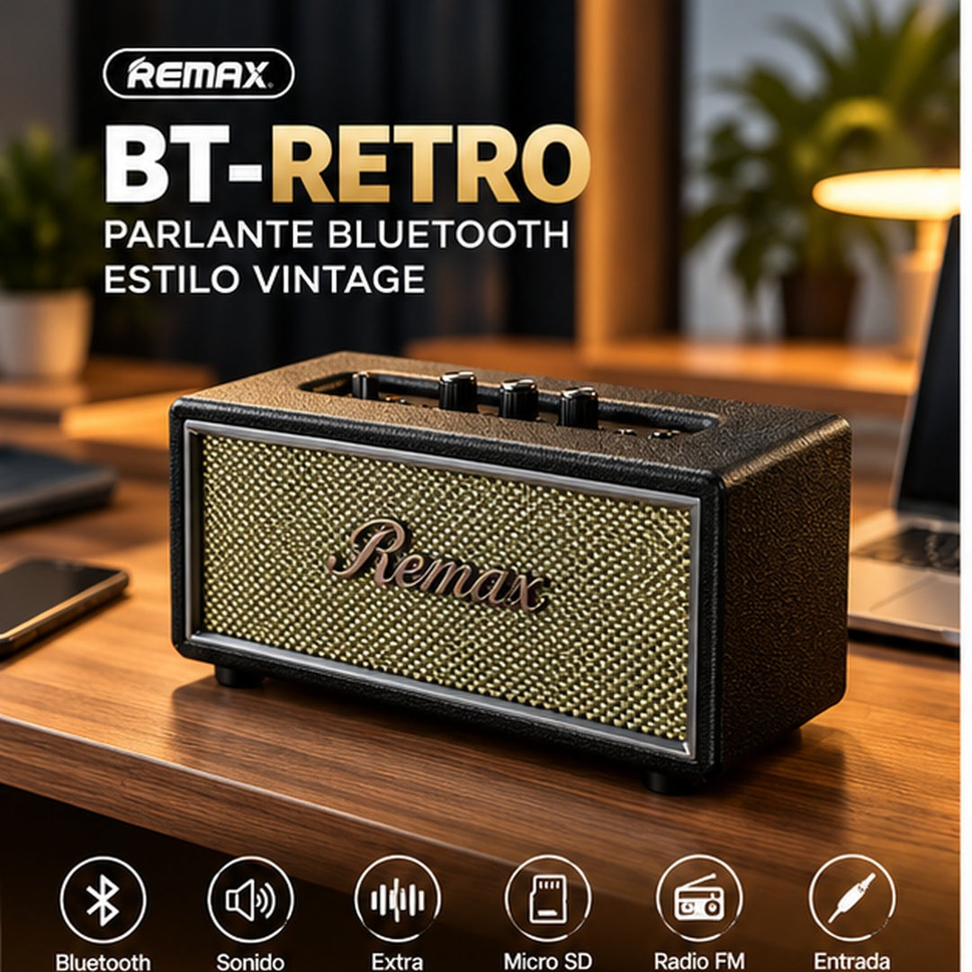 Parlante REMAX BT Retro en ambiente de sala