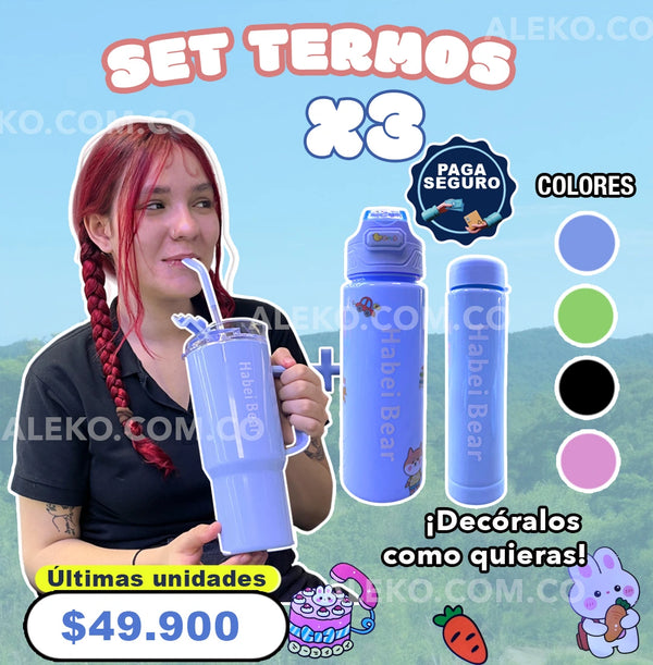 SET TERMOS X3 PRECIO MAYORISTA $15.000