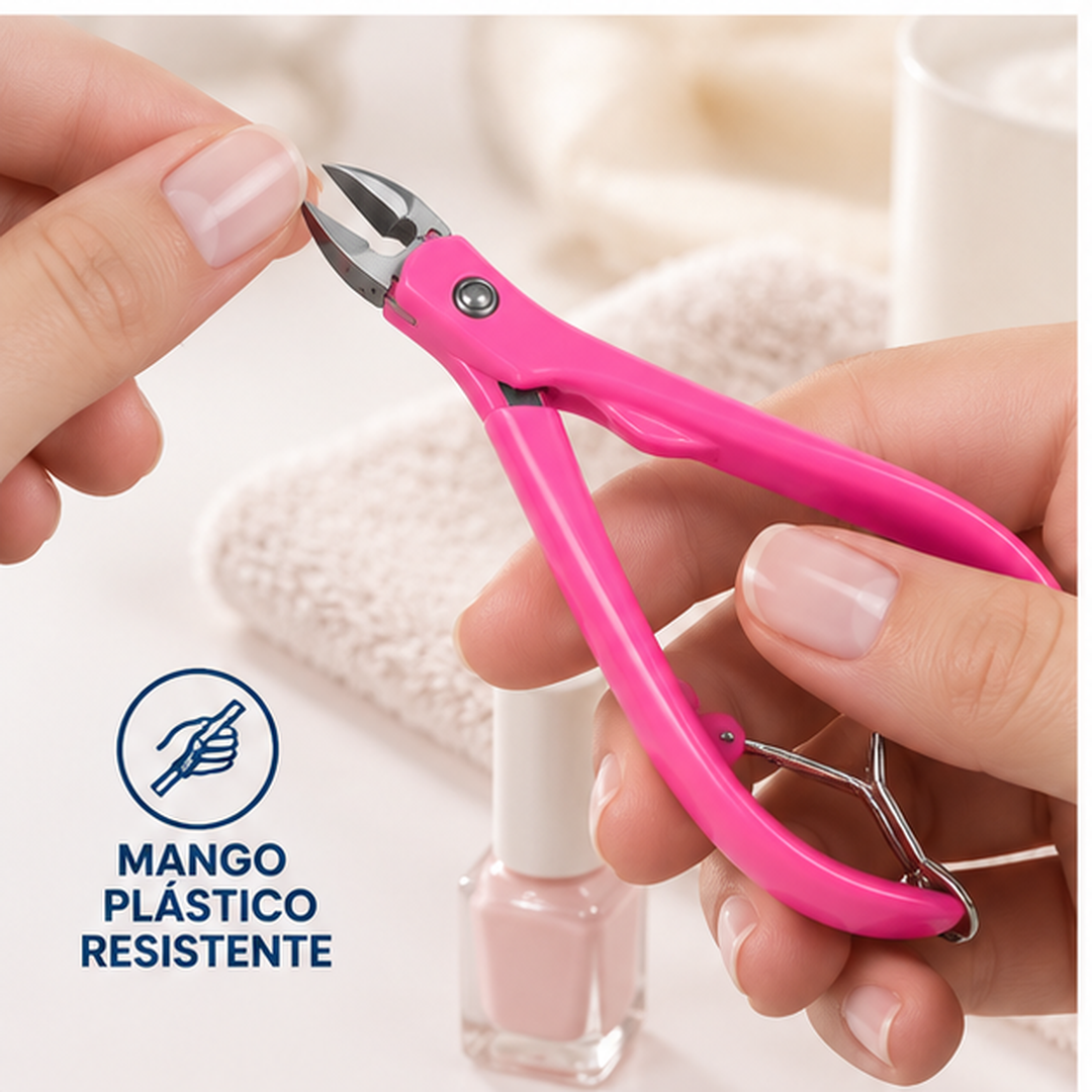 Alicate TRIM rosado en uso