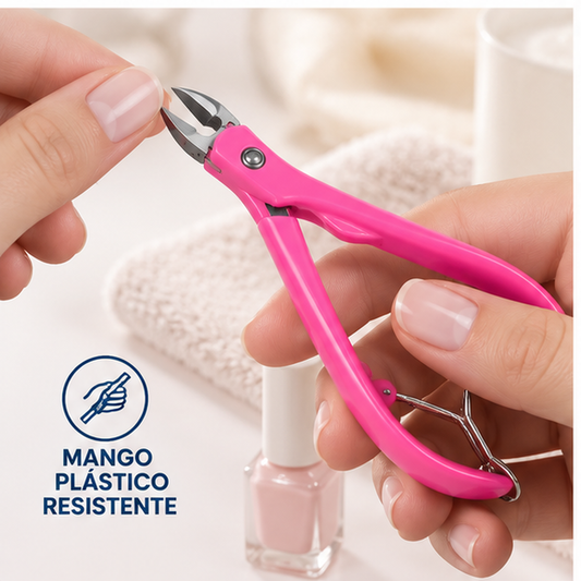 Alicate TRIM rosado en uso