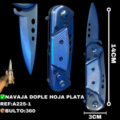 NAVAJA DOBLE HOJA PLATA
