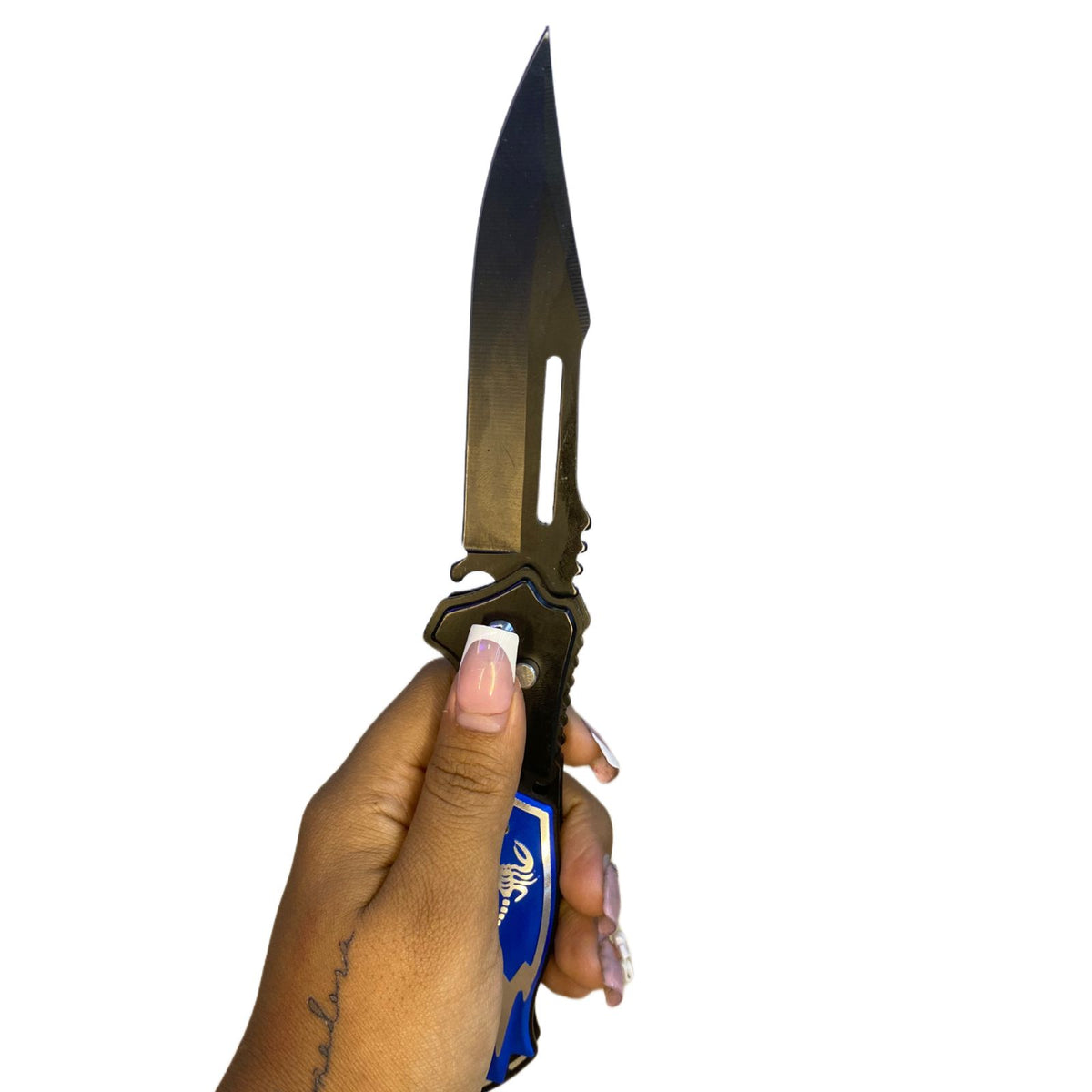 NAVAJA AUTOMATICA AZUL COCODRILO