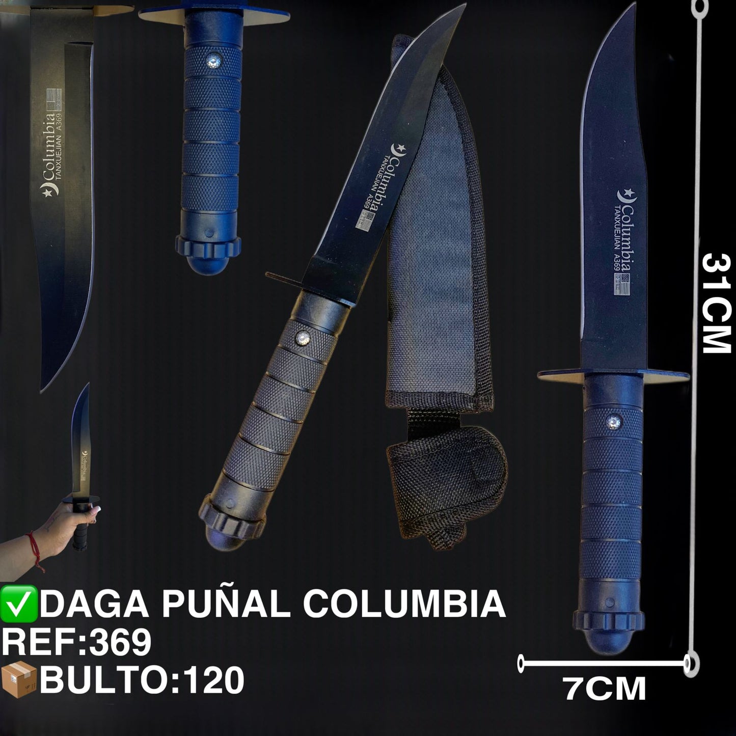 DAGA PUÑAL COLUMBIA NEGRO