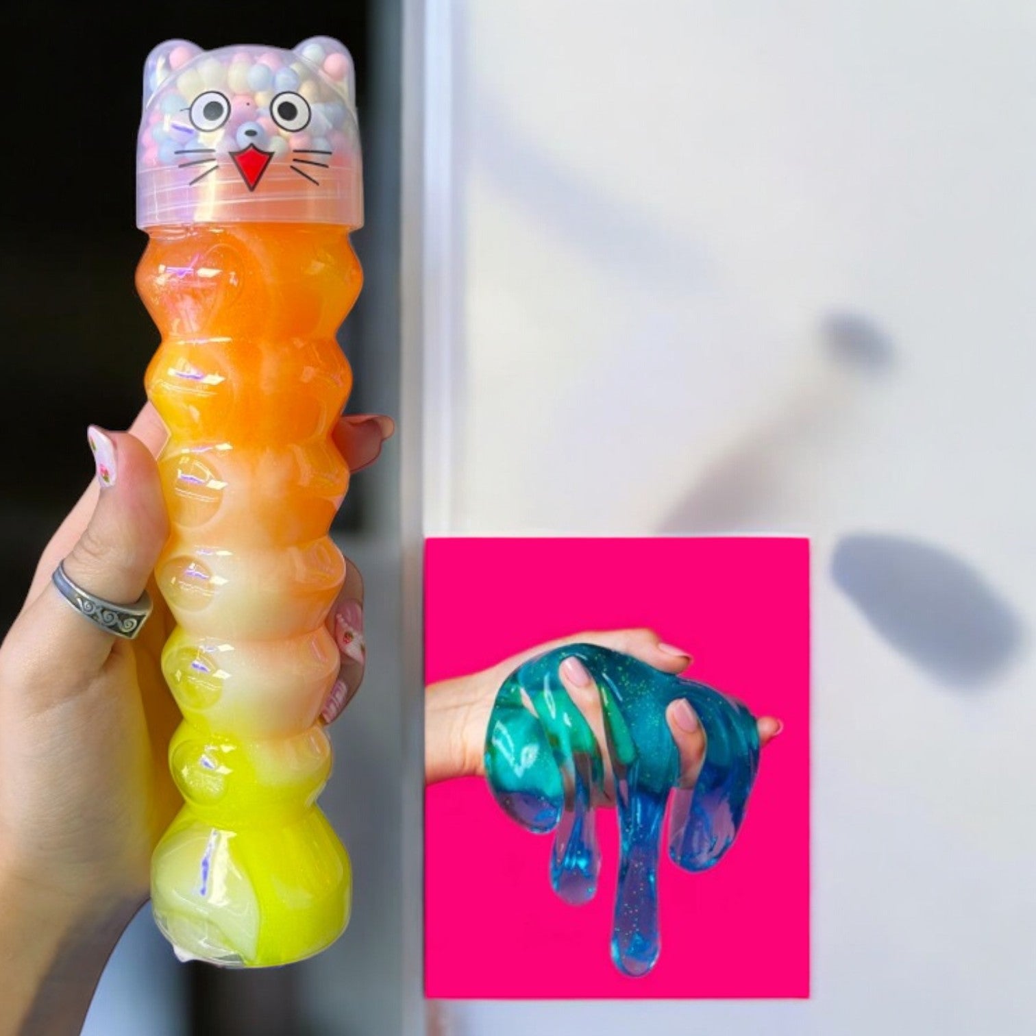 TARRO SLIME ARCOIRIS GATO
