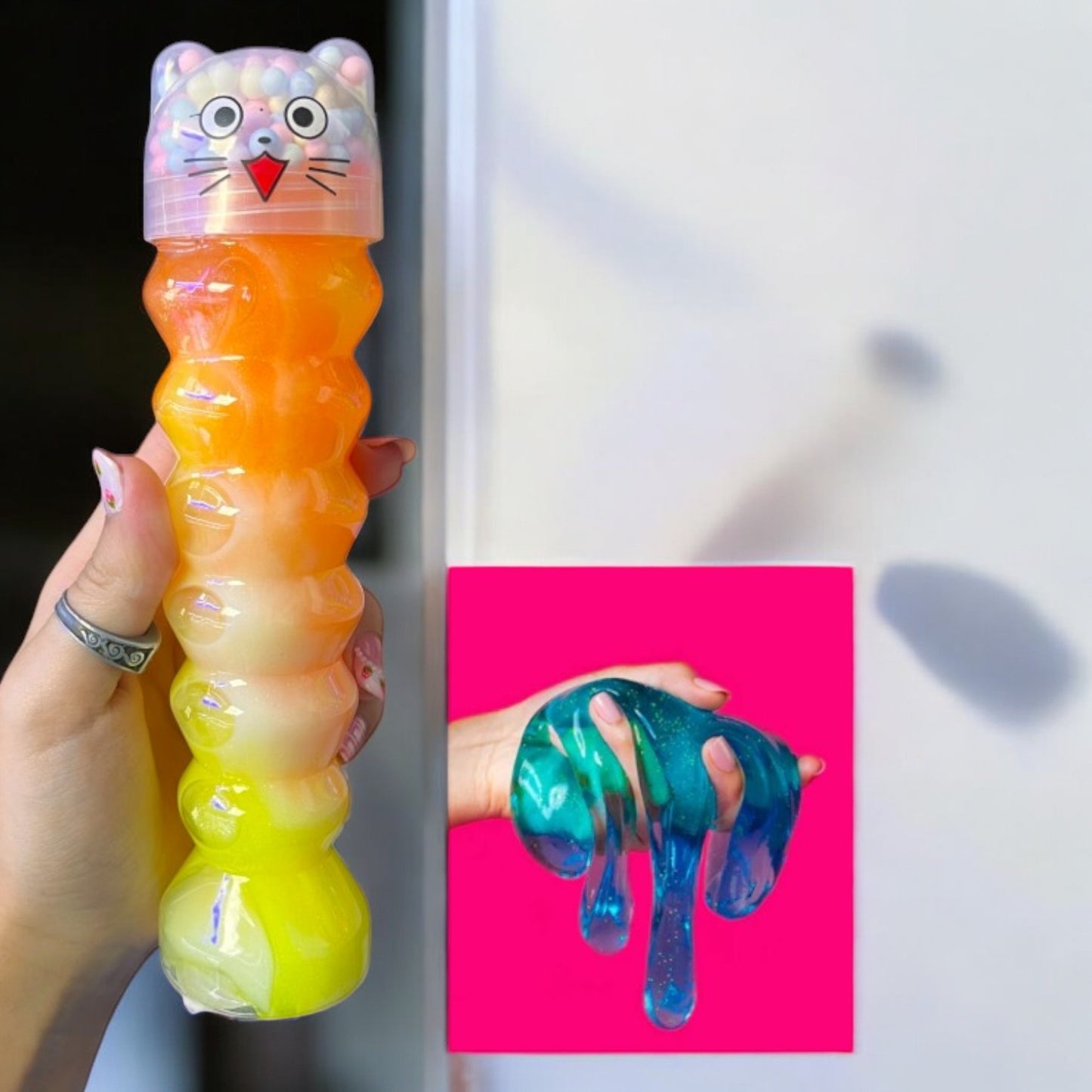 TARRO SLIME ARCOIRIS GATO
