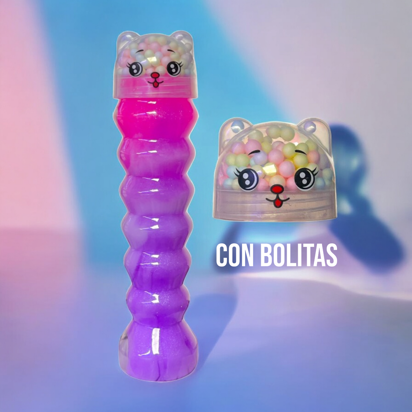 TARRO SLIME ARCOIRIS GATO
