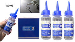 Composición de botella, caja y varias unidades de silicona líquida transparente de 60 ml