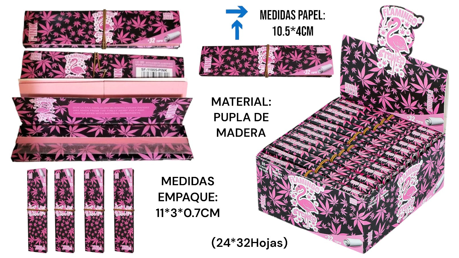 PAPEL ORGANICO KING (Green/Pink)(24*32)