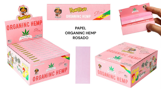 PAPEL ORGANINC HEMP ROSADO (24L*32H)