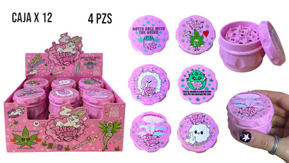 RASCADOR 4 PIEZAS CILINDRICO ROSADO
