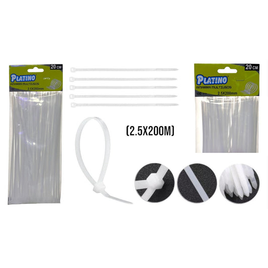 AMARRAS PLASTI BLANCA (2.5X200)