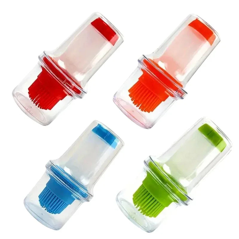 Aceitera de silicona 3818 con brocha integrada, en varios colores.