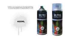 Gráfico de aerosol Ultra Color transparente #190 de 400 ml, con dos vistas del envase y muestra del tono.