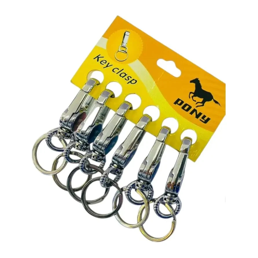 LLAVERO PONY 6PZ — SKU 941A — Cartón real de seis llaveros Pony