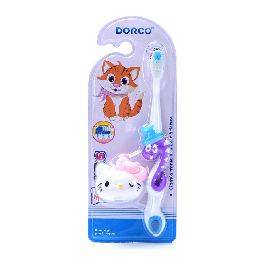 Cepillo dental infantil Dorco 530 con estuche ilustrado de animales