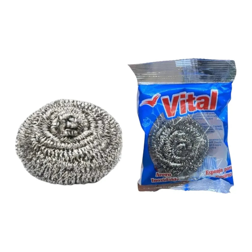 ESPONJA VITAL INOXIDABLE — SKU XW-1 — Esponja y empaque real Vital