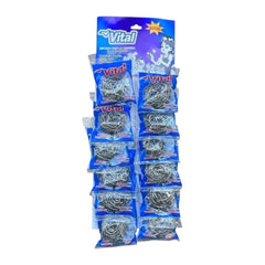 ESPONJA VITAL INOXIDABLE — SKU XW-1 — Tira real de 12 unidades