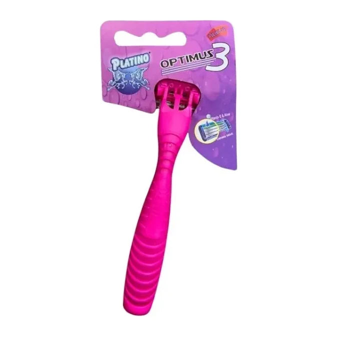 MAQUINA AFEITAR OPTIMUS ROSA 3H — SKU PLT3P — Vista posterior