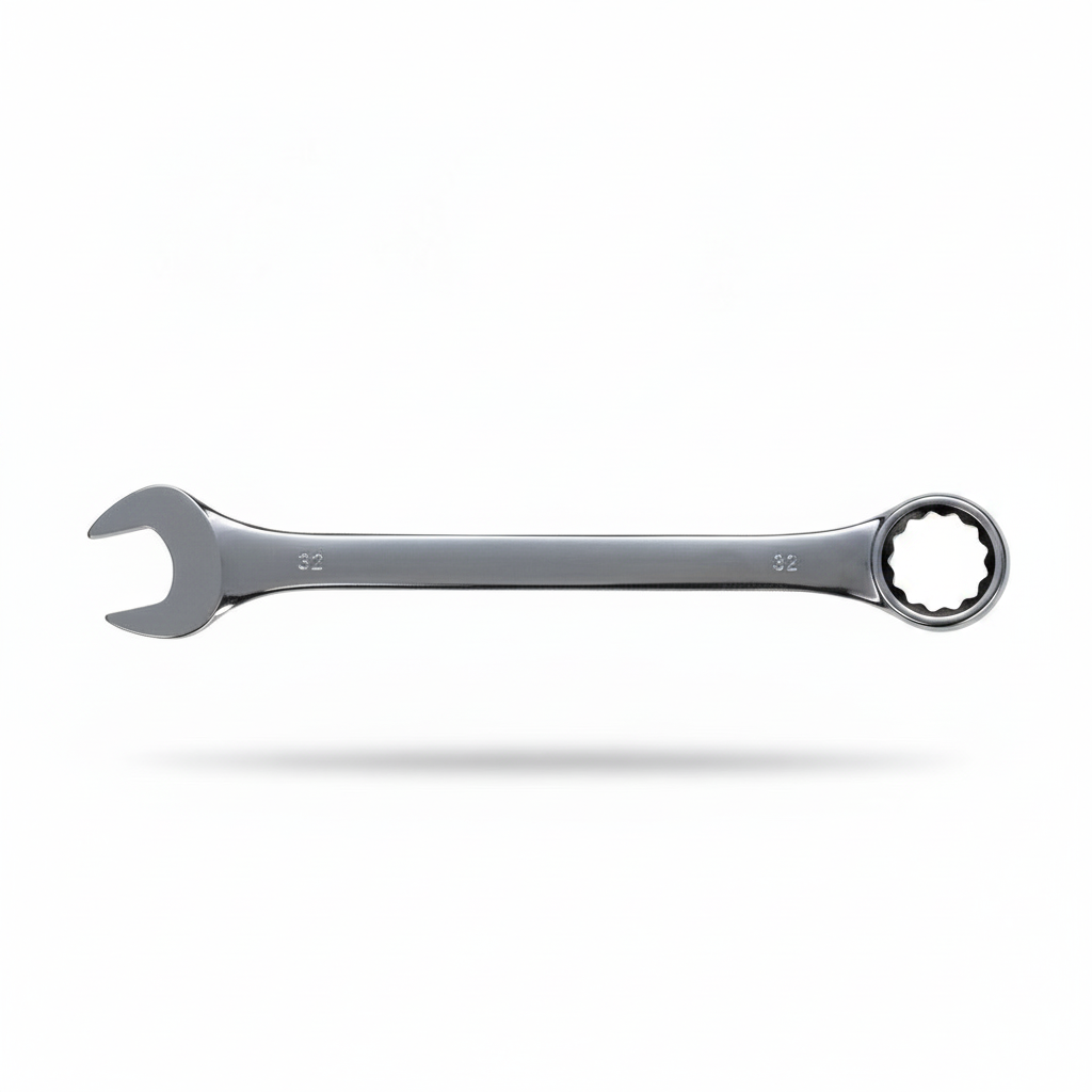 Llave de combinación Aleko.com.co de 32mm fabricada en acero resistente con acabado cromado brillante