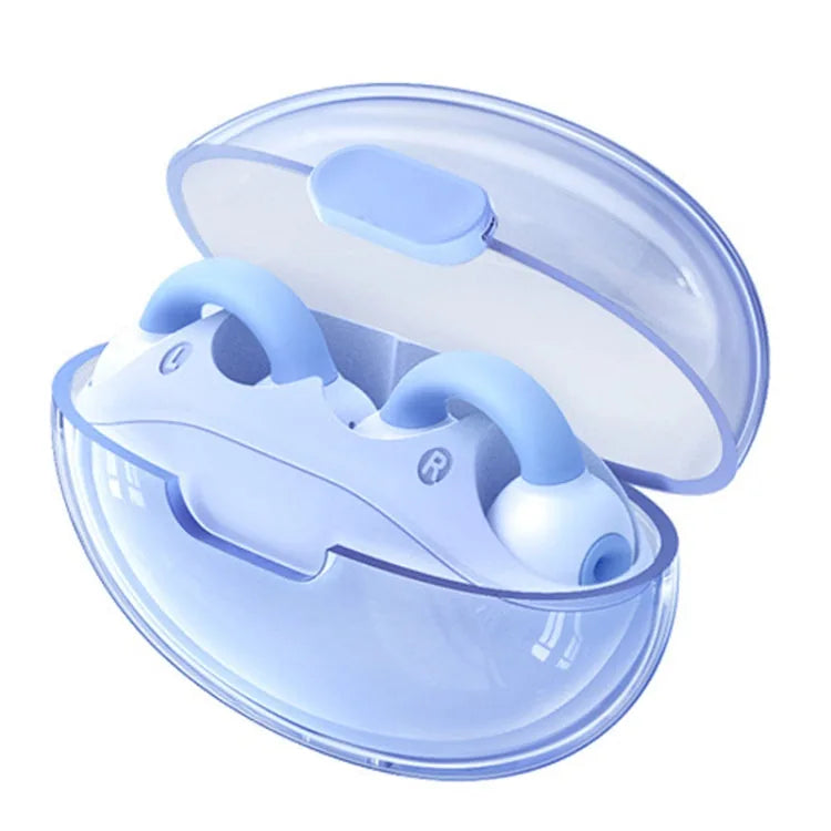 Audífonos inalámbricos REMAX CozyBuds W15 azules dentro del estuche