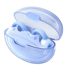 Audífonos inalámbricos REMAX CozyBuds W15 azules dentro del estuche