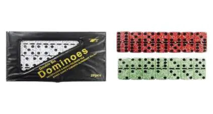 Juego de dominó con fichas de colores de 10 mm en estuche — SKU TFB-66MPV10/M