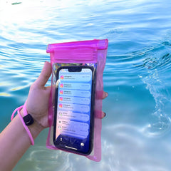 Bolsa transparente para celular con cierre y cordón ajustable