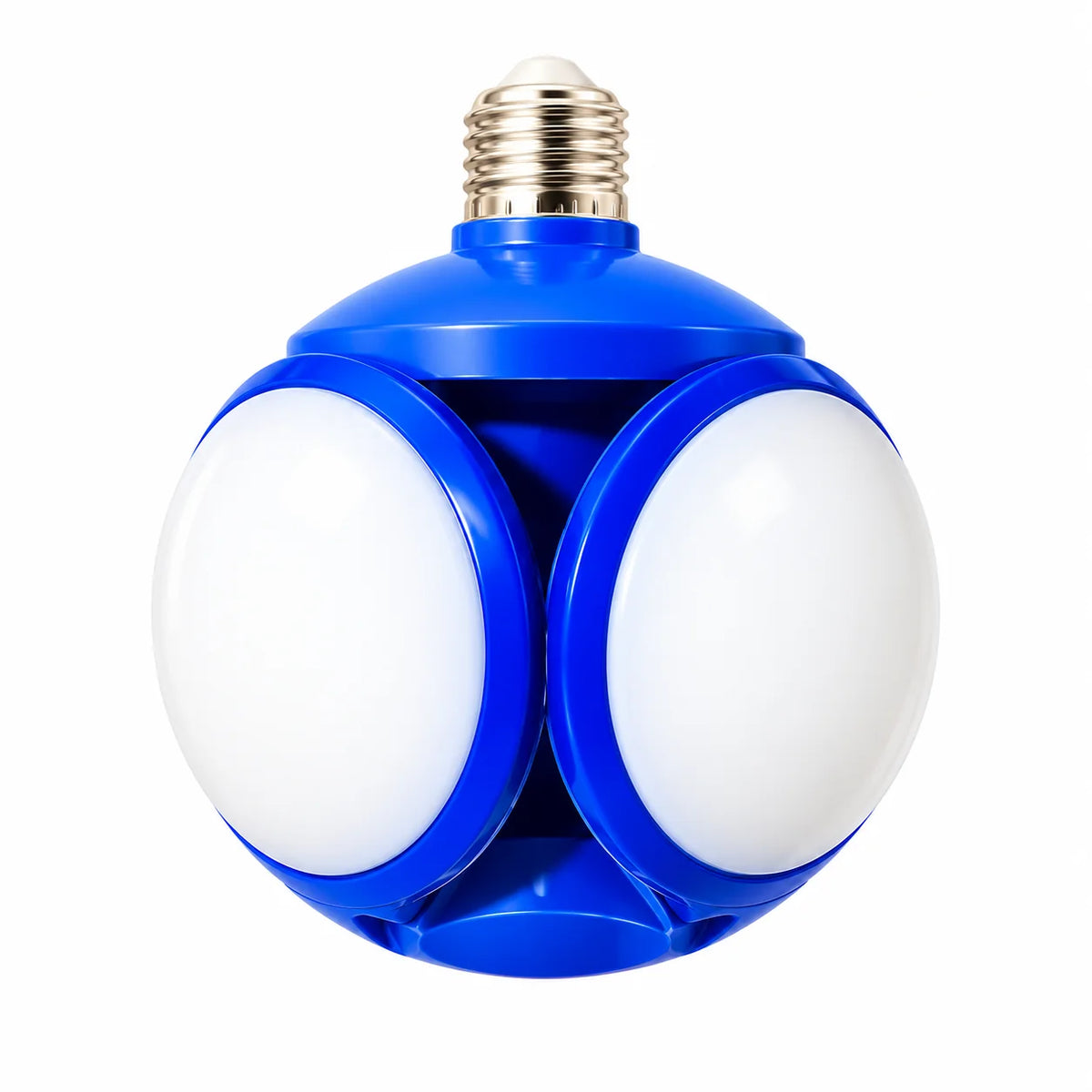 Ilustración del bombillo LED AZ6071 tipo balón plegado, con dos paneles visibles y base roscada.