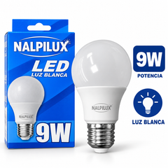 Bombillo LED NALPILUX de luz blanca con potencia de 9 W.