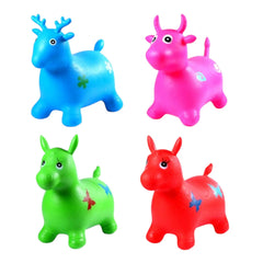 Burros inflables CH20345 mostrados en azul, rosado, verde y rojo.