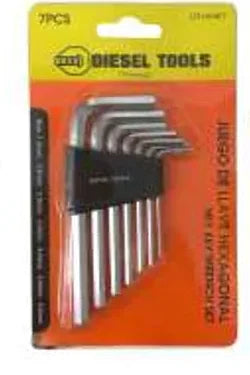 Empaque blíster del juego Diesel Tools DT-HK467 de siete llaves L