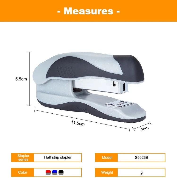 Dimensiones de la grapadora Eagle S5023B incluida en el set J5023CD: 11,5 × 5,5 × 5 cm.