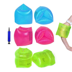 Mangas flotadoras inflables en varios colores con una bomba manual
