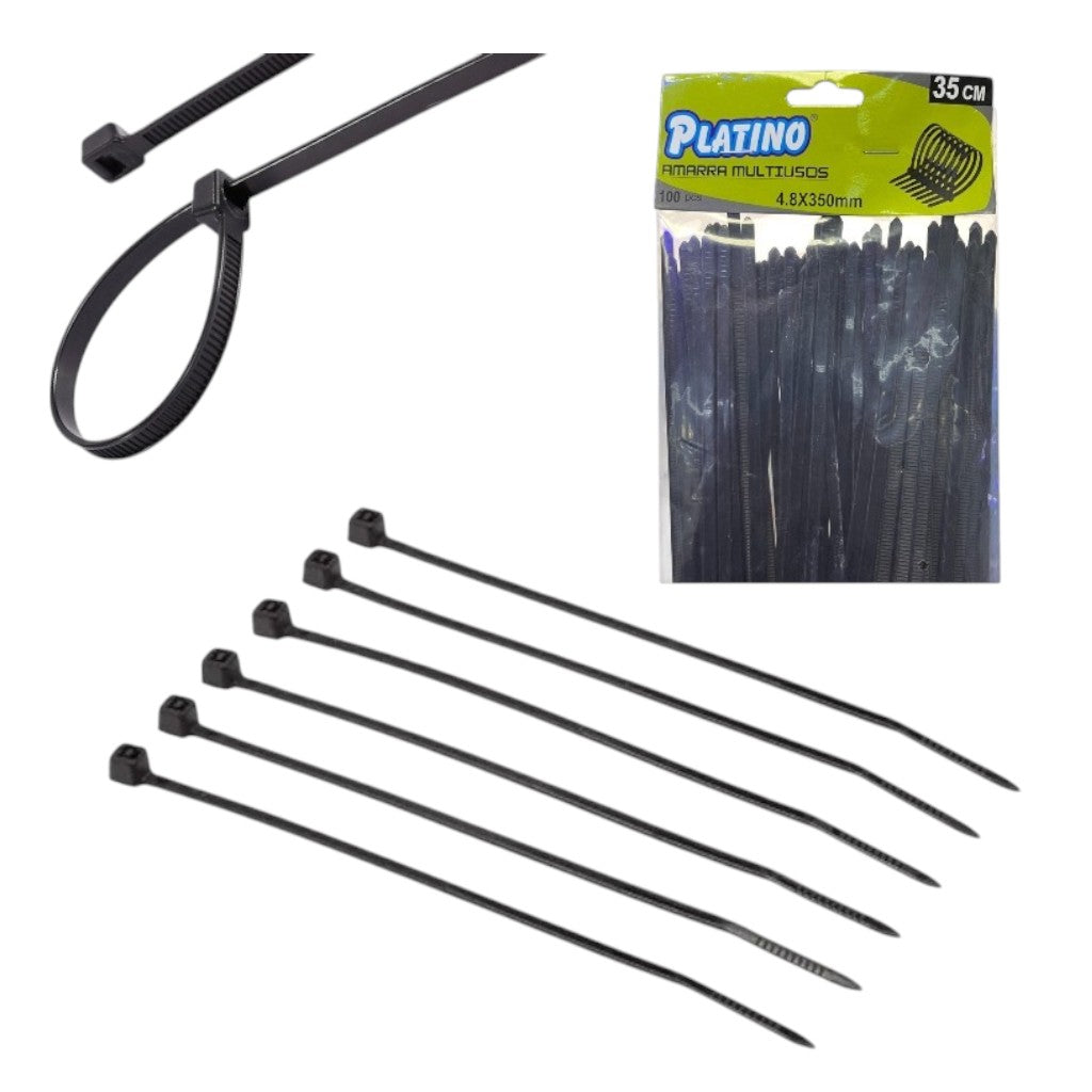 AMARRAS PLASTI NEGRA (4.8*350)