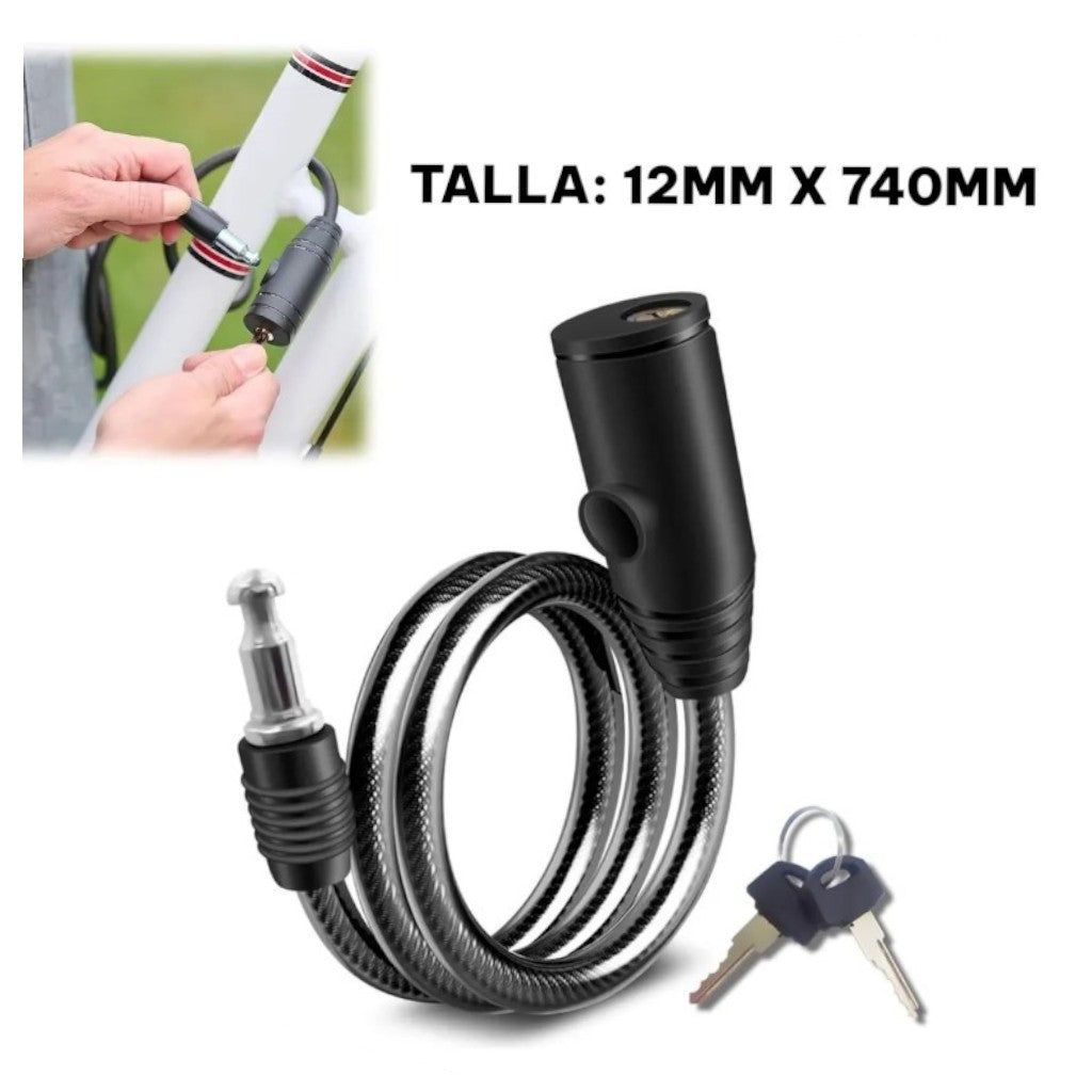 CANDADO CON CLAVE PARA BICICLETA