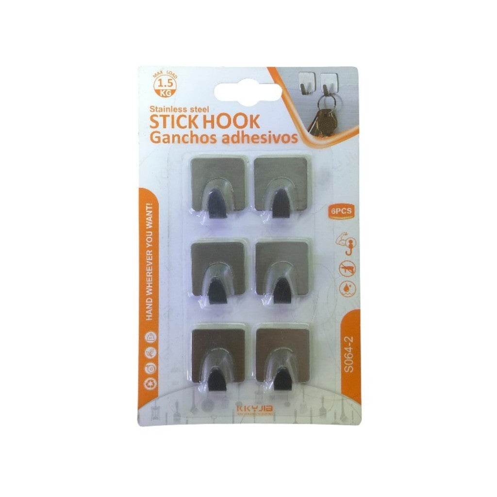 KIT DE GANCHOS ADHESIVOS 6 UNDS