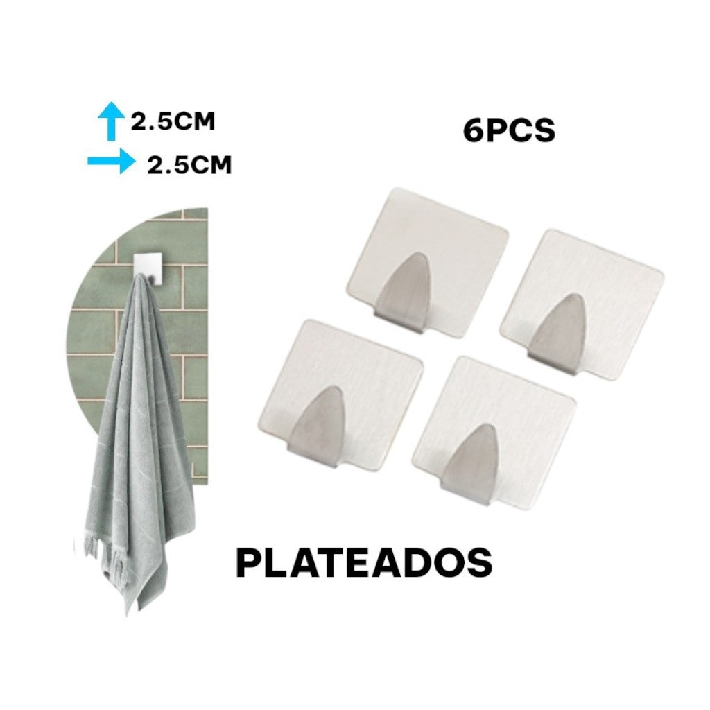 KIT DE GANCHOS ADHESIVOS 6 UNDS