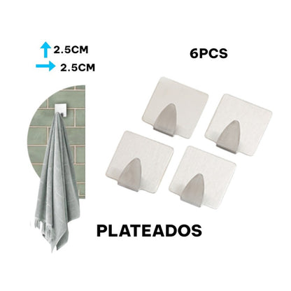 KIT DE GANCHOS ADHESIVOS 6 UNDS