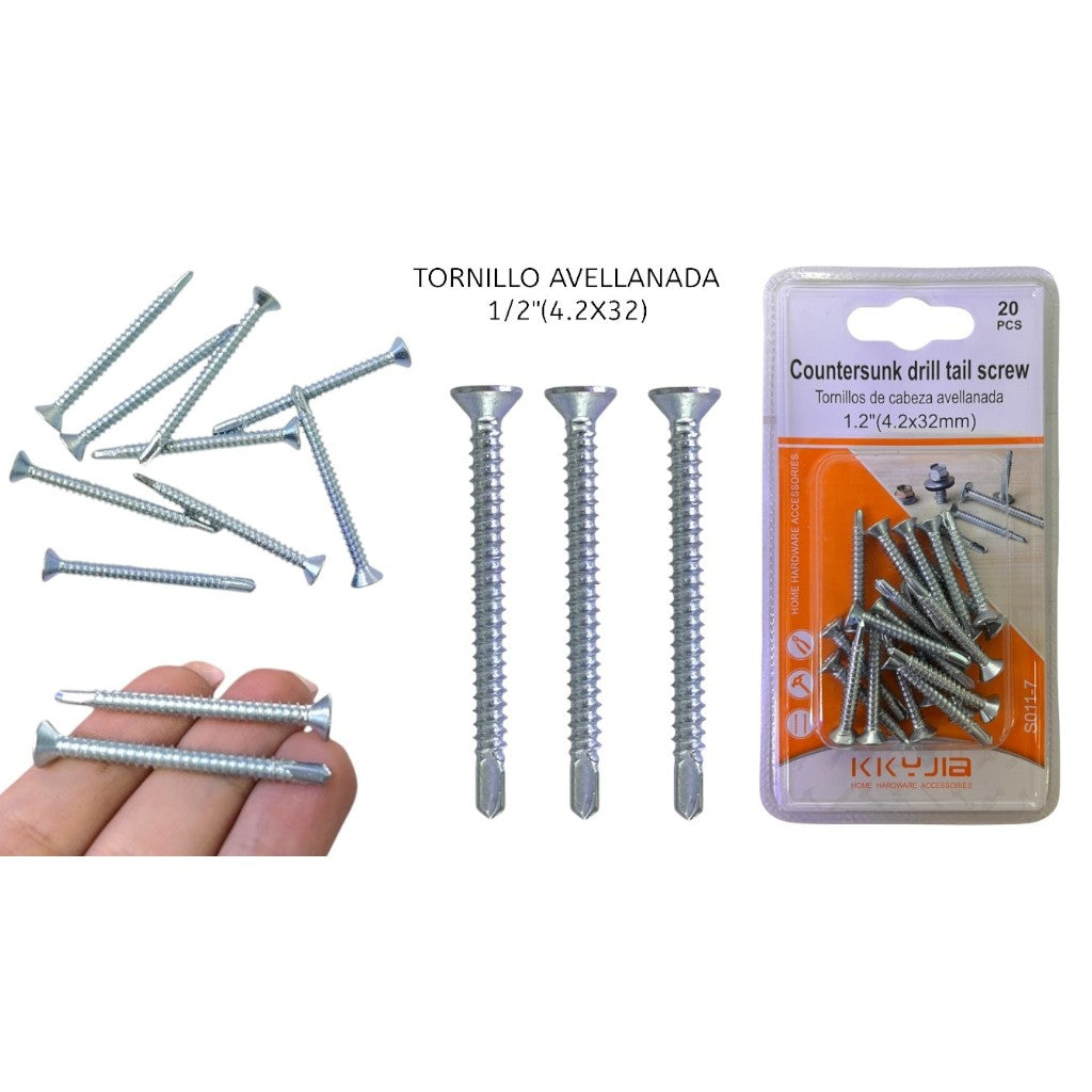 KIT TORNILLO AVELLANADA 1/2"(4.2X32)