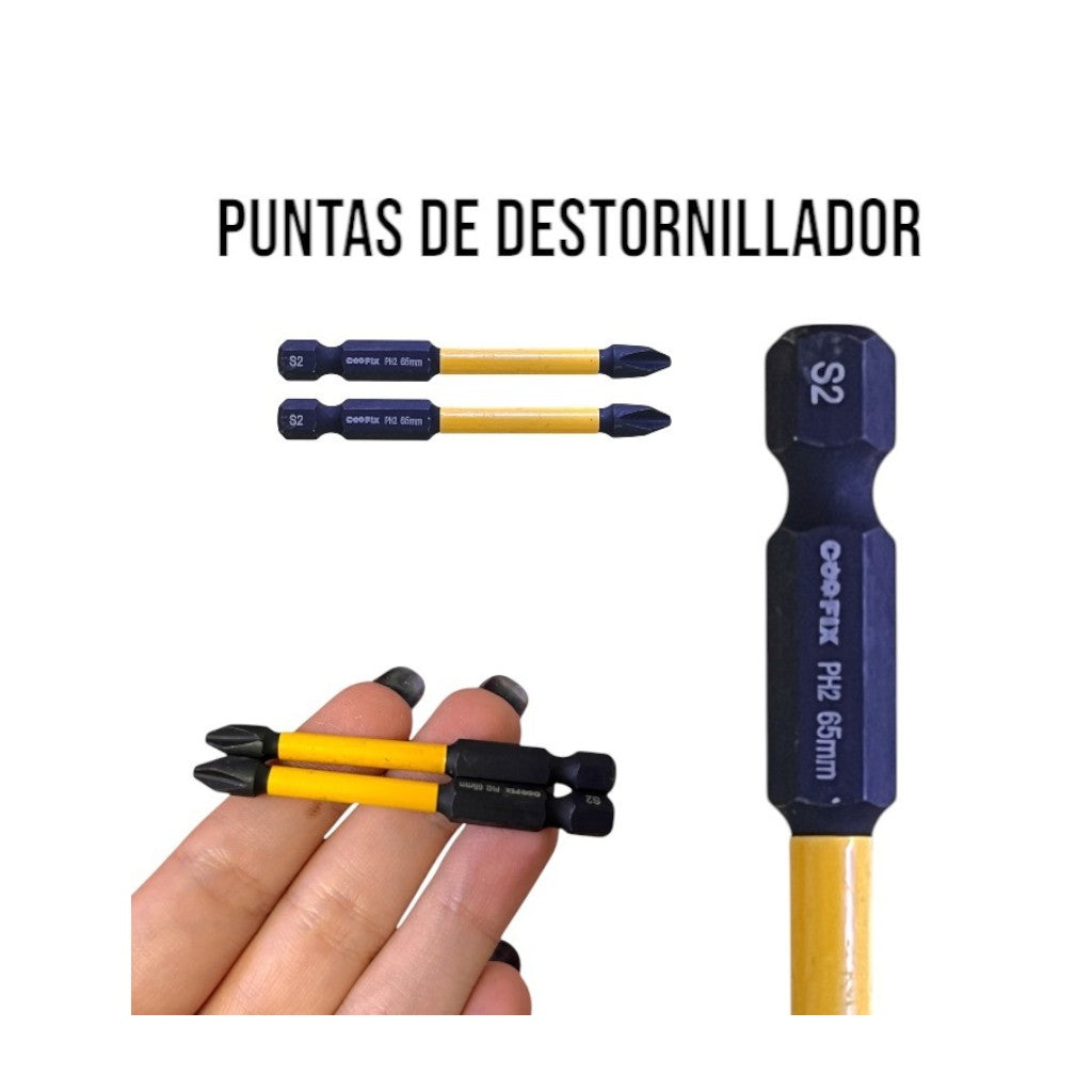 KIT PUNTA DESTORNILLADOR X2 1/4