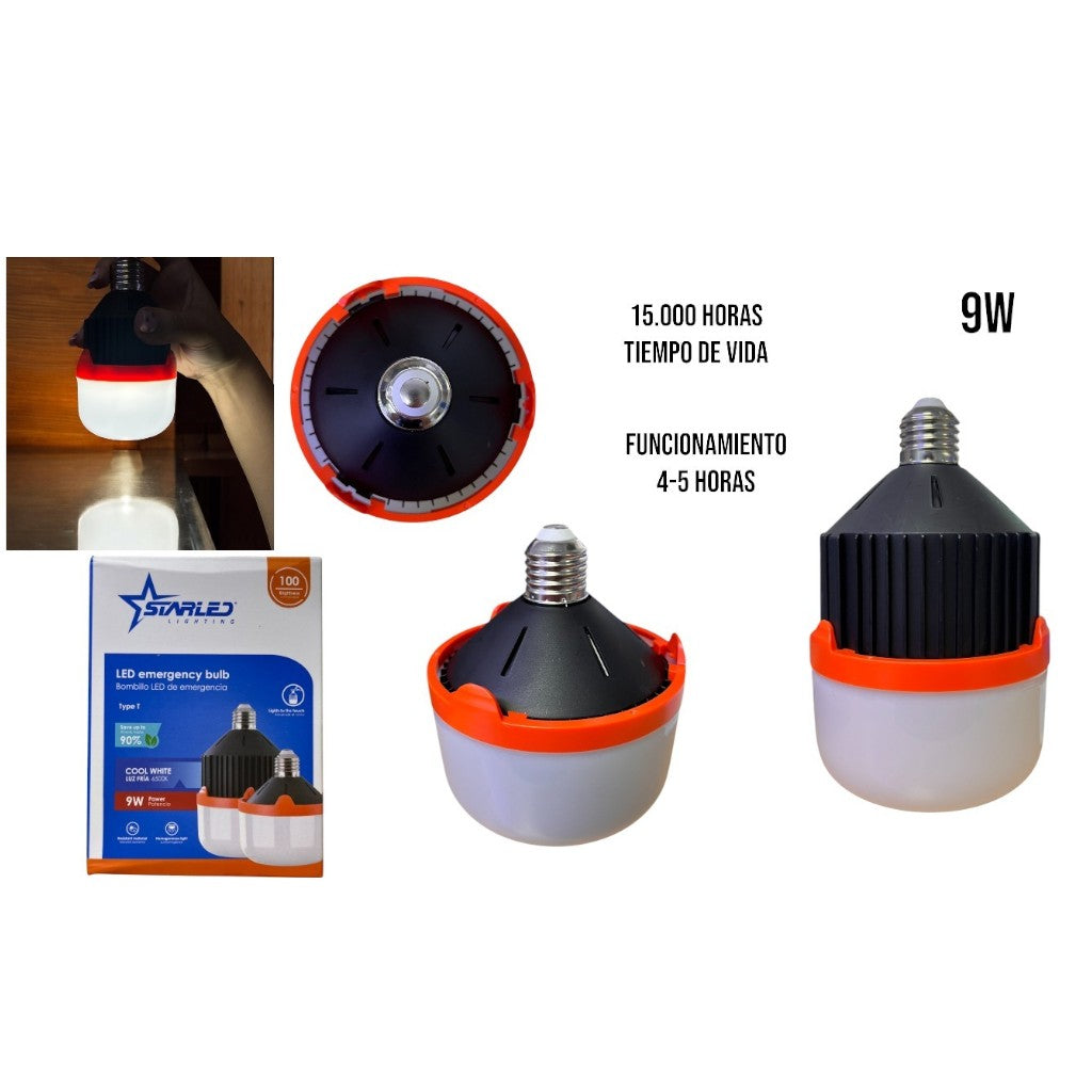 BOMBILLO CON SENSOR LUZ FRIA NEGRO