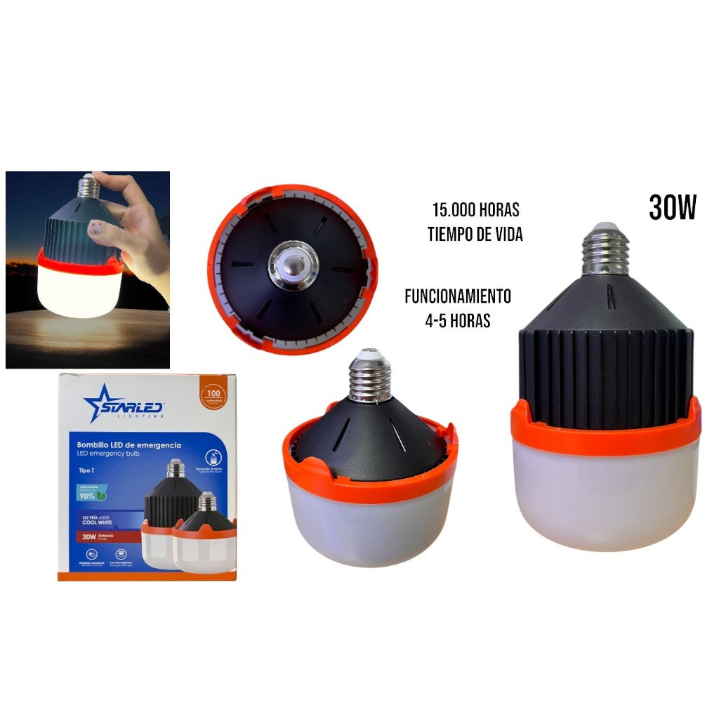 BOMBILLO CON SENSOR LUZ FRIA NEGRO