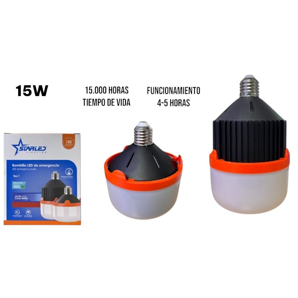 BOMBILLO CON SENSOR LUZ FRIA NEGRO