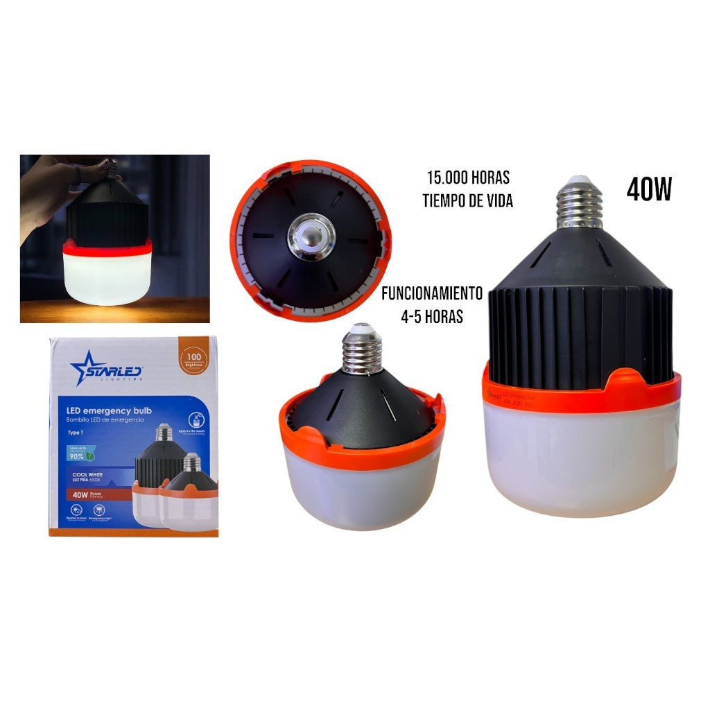 BOMBILLO CON SENSOR LUZ FRIA NEGRO