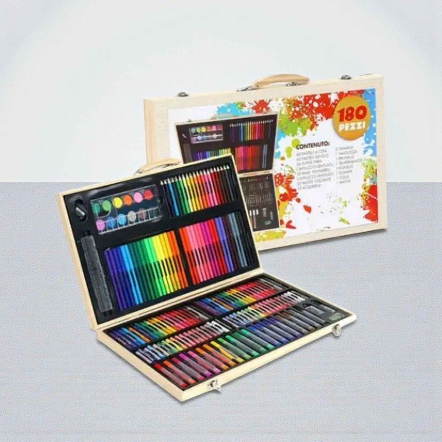 SET DE ARTE CUARELAS 180PCS