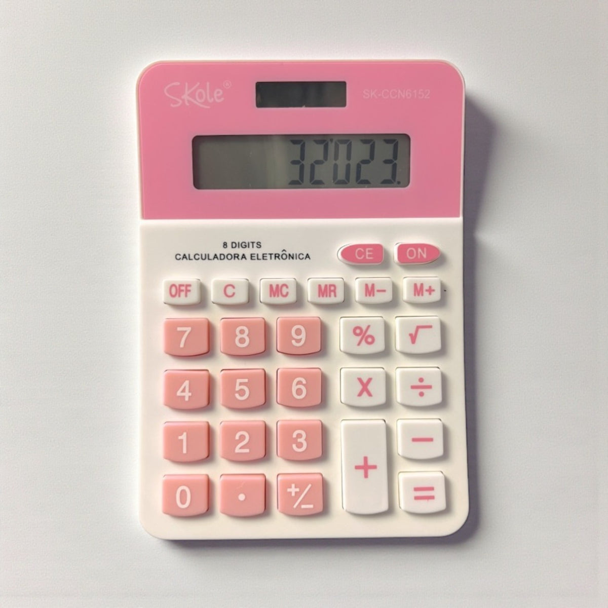 Calculadora Skole SK-CCN6152 rosada de ocho dígitos