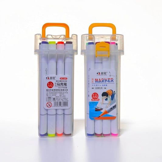 PAPELERIA MARCADOR DOBLE PUNTA (T12)