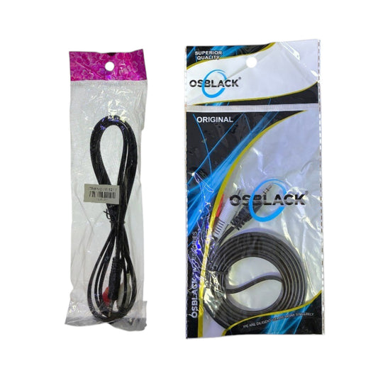 CABLE AUDIO Y VIDEO 2X1.15M METAL PLASTICO